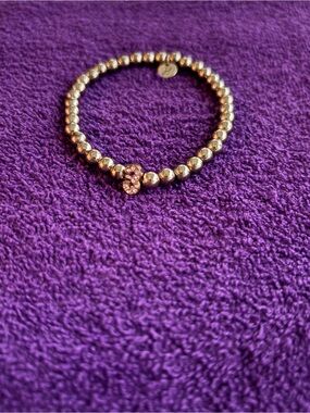 Soul Stacks Gold Bead Bracelet with #3 Accent